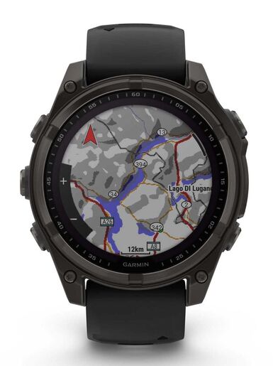 GARMIN Fenix 8 Solar Sapphire pametni sat, 51 mm, Carbon Gray, Pebble Gray remen