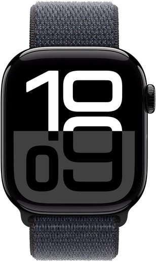 Apple Watch S10 GPS 42mm Jet Black Aluminium Case Ink Sport Loop
