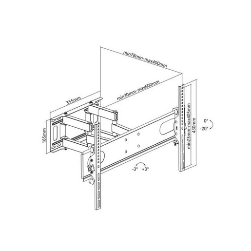 STELL Zidni nosač SHO 4620 nagib 37- 70'', VESA 600x400