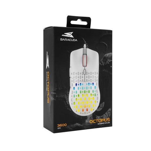 WHITE SHARK BARACUDA gaming miš BGM-022 OCTOPUS bijeli, 3200 dpi, žični