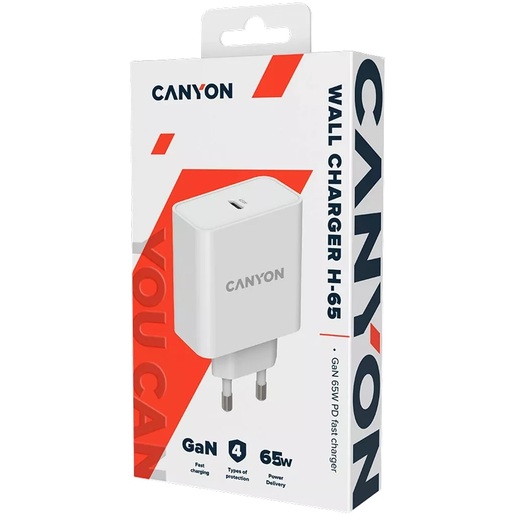 CANYON 65 W brzi punjač CND-CHA65W01 H-65, bijeli (kabal nije uključen)