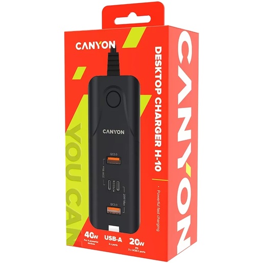 CANYON 40 W stoni punjač H-10, crni (kabal nije uključen)