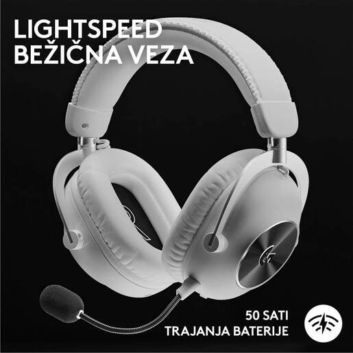 LOGITECH slušalice G PRO X2 LIGHTSPEED gaming bežične sa Blue Mic mikrofonom bijele