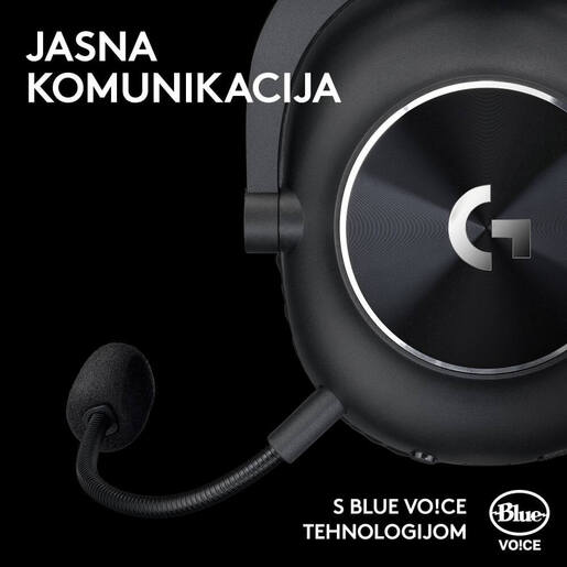 LOGITECH slušalice G PRO X2 LIGHTSPEED gaming bežične sa Blue Mic mikrofonom crne