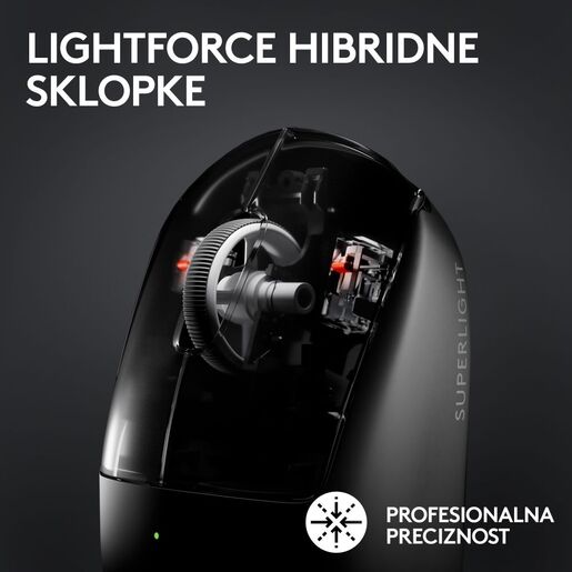 Logitech miš G PRO X SUPERLIGHT 2 LIGHTSPEED gaming crni bežični