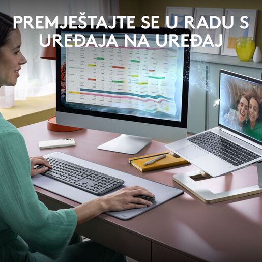 LOGITECH miš i tastatura Signature Slim Combo MK950 bežični set sivi US layout