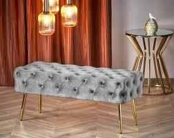 Star tabure klupa 100x42x45cm velur sivi 74396