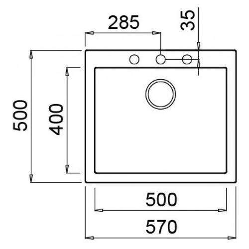 Elleci sudoper Quadra 105 / Black K86 / keratek - crni