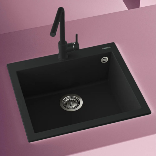 Elleci sudoper Quadra 105 / Black K86 / keratek - crni