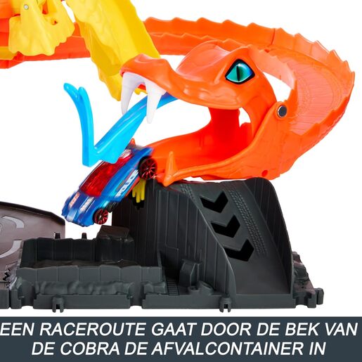 Hot Wheels city set za igru - gladna kobra napada piceriju