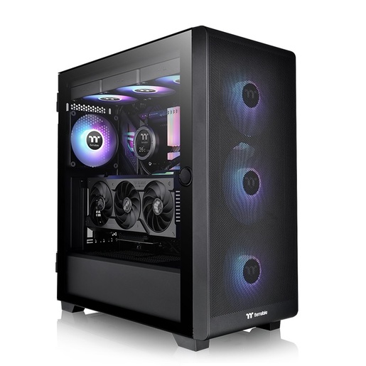 Thermaltake kućište S250 TG ARGB Mid tower case, tempered glass 4x CT120 ARGB Sync Fans,Mesh front panel