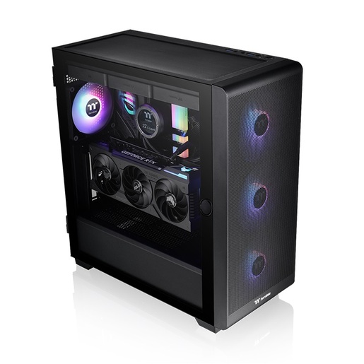 Thermaltake kućište S250 TG ARGB Mid tower case, tempered glass 4x CT120 ARGB Sync Fans,Mesh front panel