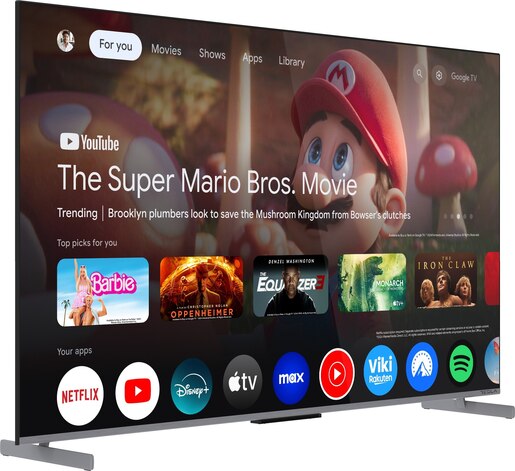 TESLA QLED televizor G55S949GUS, 4K Ultra HD, Google TV, HDR, HLG, Dolby Vision, 144 Hz VRR, Sivi