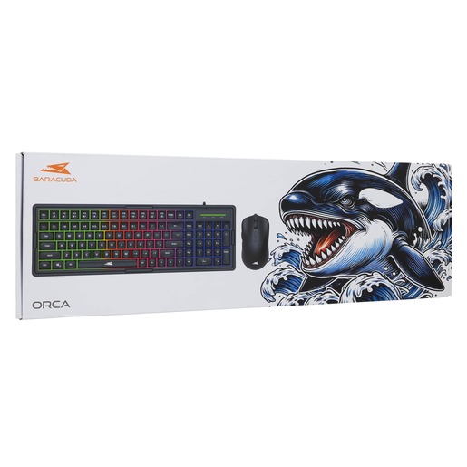 WHITE SHARK BARACUDA gaming set miš i tastatura ORCA crna žična US layout