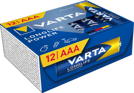 VARTA LONGLIFE POWER alkalna baterija LR03, AAA, 1,5V, 12/1 kom. pakovanje, made in Germany