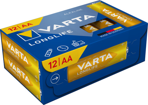 VARTA LONGLIFE alkalna baterija LR06, AA, 1,5V, 12/1 kom. pakovanje, made in Germany