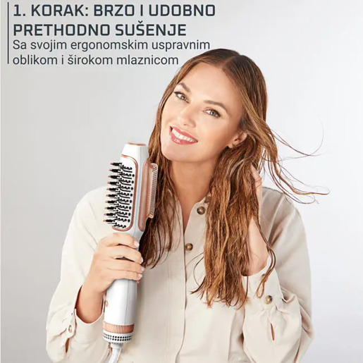 ROWENTA četka za kosu CF9820F0 Reverso, 2 u 1 fen i četka za ravnanje kose