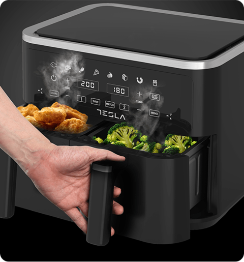 TESLA friteza AF900BSD vrući zrak, zapremina 4.5 + 4.5 L, 2400 W