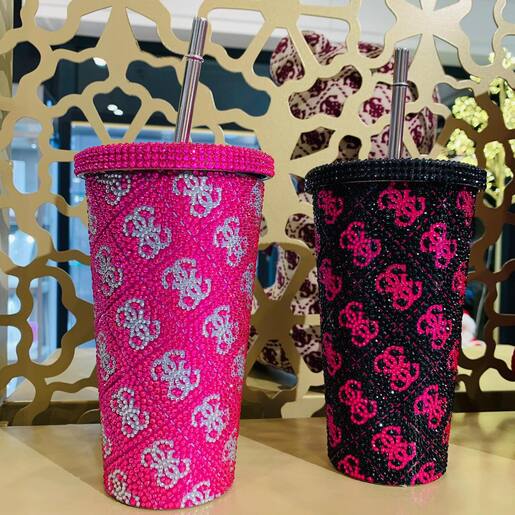 GUESS čaša to go 500ml inoks / pink