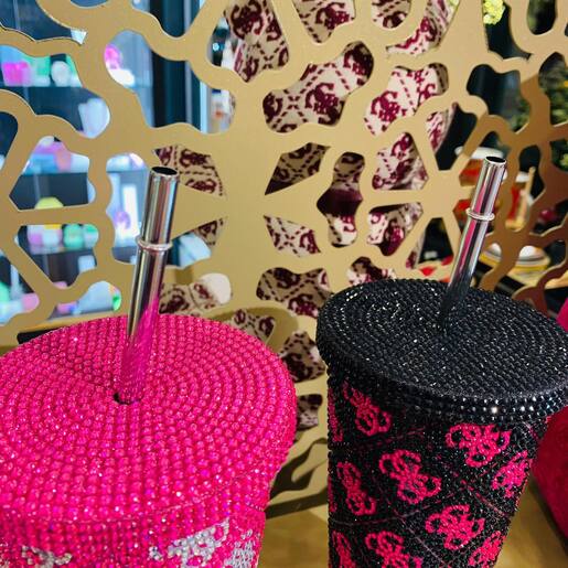 GUESS čaša to go 500ml inoks / pink