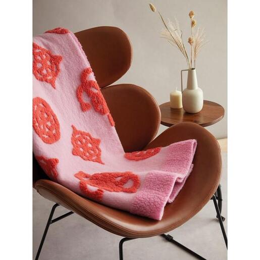 GUESS vunena deka 150x190cm / Peony pink