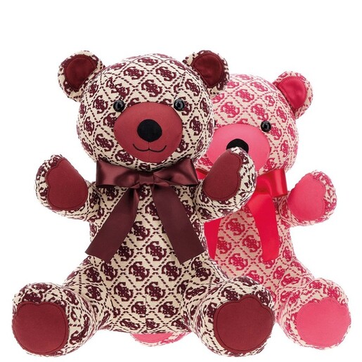 GUESS medvjedić 25x3x18cm / JACQUARD PINK FUKSIJA