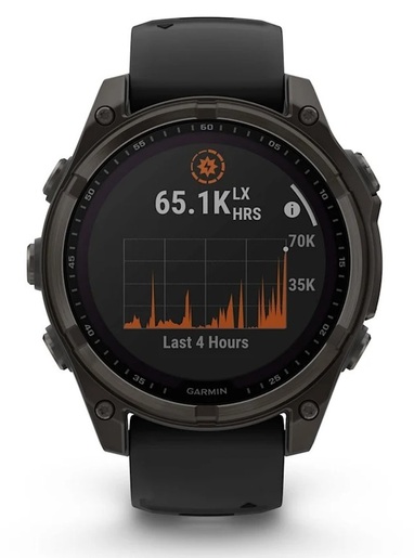 GARMIN Fenix 8 Solar Sapphire pametni sat, 47 mm, Titanium Black, sivi remen, 010-02906-11