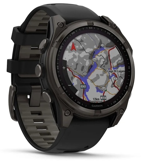 GARMIN Fenix 8 Solar Sapphire pametni sat, 47 mm, Titanium Black, sivi remen, 010-02906-11