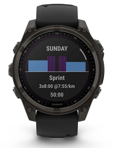 GARMIN Fenix 8 Solar Sapphire pametni sat, 47 mm, Titanium Black, sivi remen, 010-02906-11