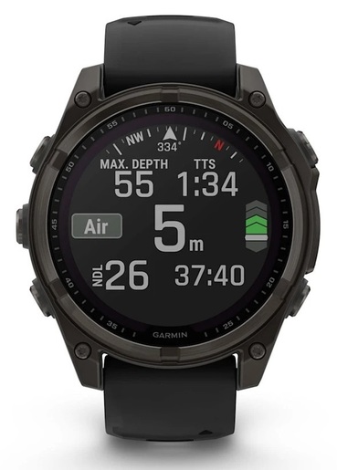 GARMIN Fenix 8 Solar Sapphire pametni sat, 47 mm, Titanium Black, sivi remen, 010-02906-11