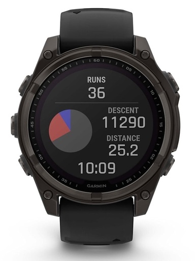 GARMIN Fenix 8 Solar Sapphire pametni sat, 47 mm, Titanium Black, sivi remen, 010-02906-11
