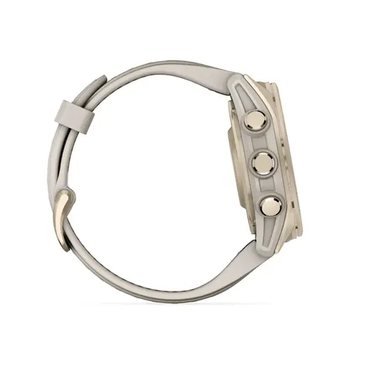 GARMIN Fenix 8 AMOLED Sapphire pametni sat, 43 mm, Sapphire, zlatno/sivi remen, 010-02903-11