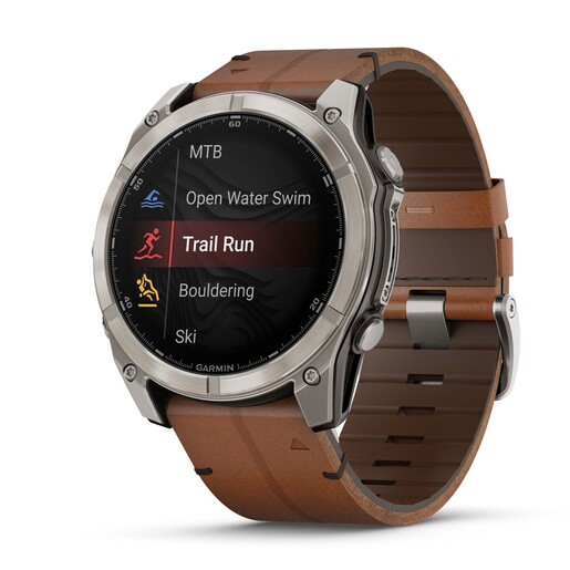 GARMIN Fenix 8 AMOLED Sapphire pametni sat, 51 mm, Titanium, smeđi remen, 010-02905-40