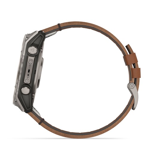 GARMIN Fenix 8 AMOLED Sapphire pametni sat, 51 mm, Titanium, smeđi remen, 010-02905-40