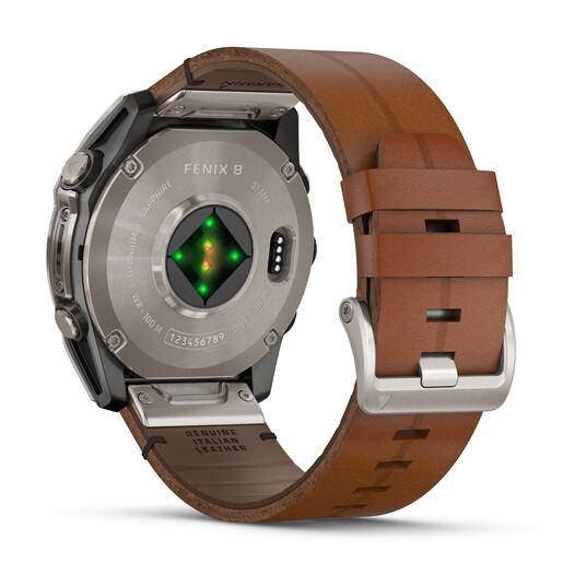 GARMIN Fenix 8 AMOLED Sapphire pametni sat, 51 mm, Titanium, smeđi remen, 010-02905-40