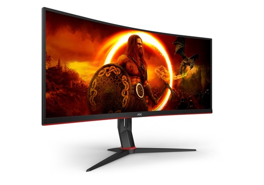 AOC monitor CU34G2XP gaming zakrivljeni, 34, WQHD, VA, 430 cd/m2, HDR400, AMD FreeSync Premium, HDMI, DP, 180Hz, 1ms