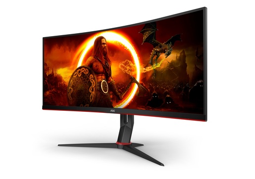 AOC monitor CU34G2XP gaming zakrivljeni, 34, WQHD, VA, 430 cd/m2, HDR400, AMD FreeSync Premium, HDMI, DP, 180Hz, 1ms