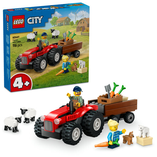 LEGO® City Crveni traktor s prikolicom i ovce 60461