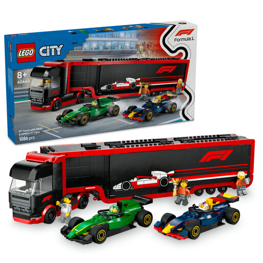 LEGO City Kamion za F1 s autima RB20 i AMR24 za F1 60445