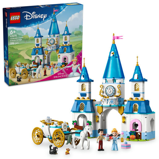 LEGO® Disney Princess Pepeljugin dvorac i kočija s konjem 43275