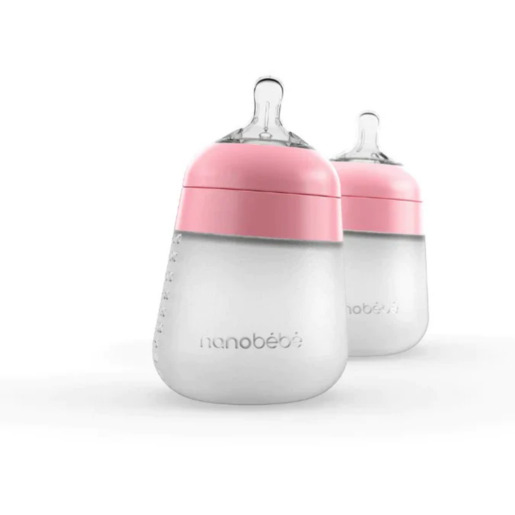 Nanobébé® Flexy silikonska flašica 270ml 2kom – Roza