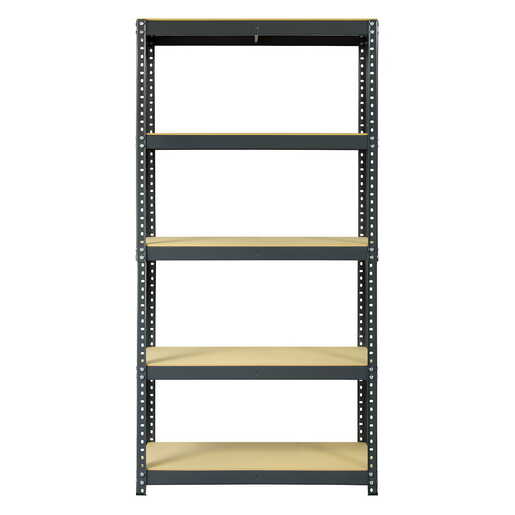 Polica metal/drvo 180 X 90 X 40 cm 5 polica/ nosivost 875 kg Black Frozen