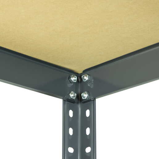 Polica metal/drvo 180 X 90 X 40 cm 5 polica/ nosivost 875 kg Black Frozen