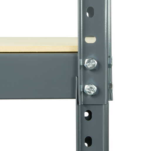 Polica metal/drvo 180 X 90 X 40 cm 5 polica/ nosivost 500 kg Black Frozen