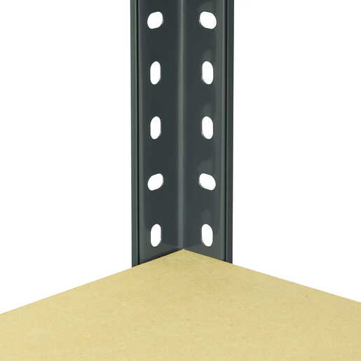 Polica metal/drvo 180 X 90 X 40 cm 5 polica/ nosivost 500 kg Black Frozen