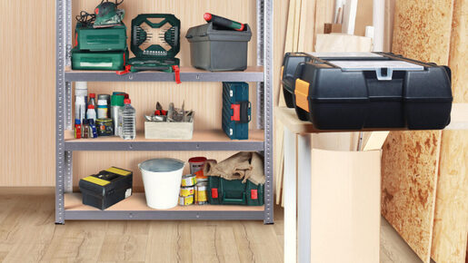 Polica metal/drvo 180 X 90 X 40 cm 5 polica/ nosivost 500 kg