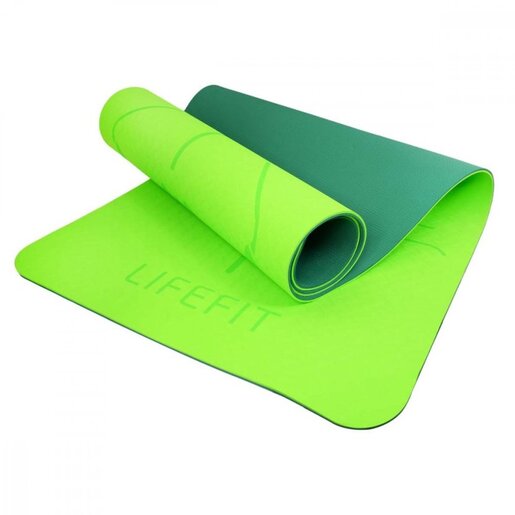 LIFEFIT® Yoga prostirka lotos duo 183x58x0.6cm, green