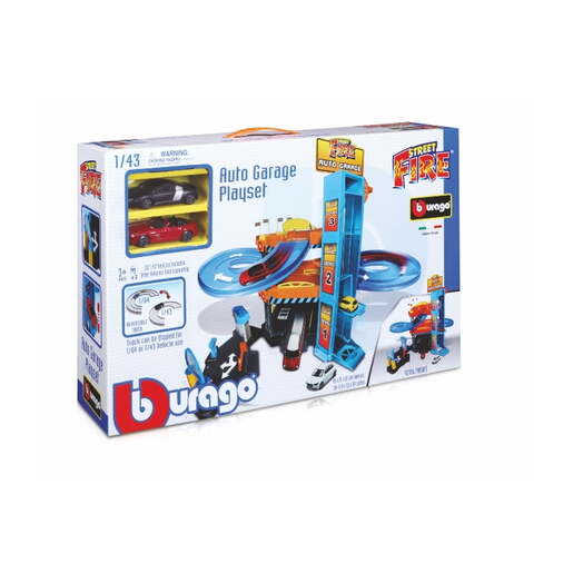 BBURAGO 1:43 STREET FIRE AUTO GARAŽA SA 2 AUTA