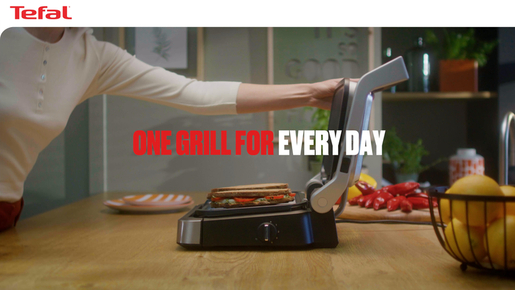 TEFAL električni roštilj GC773D30 OptiGrill 2u1 Inox + hvataljka, 2000 W