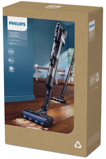 PHILIPS štapni usisivač XW9463\11 AquaTrio Cordless Serija 9000; 25,2 V; vrijeme rada do 58 min.